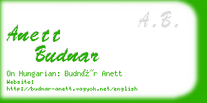 anett budnar business card